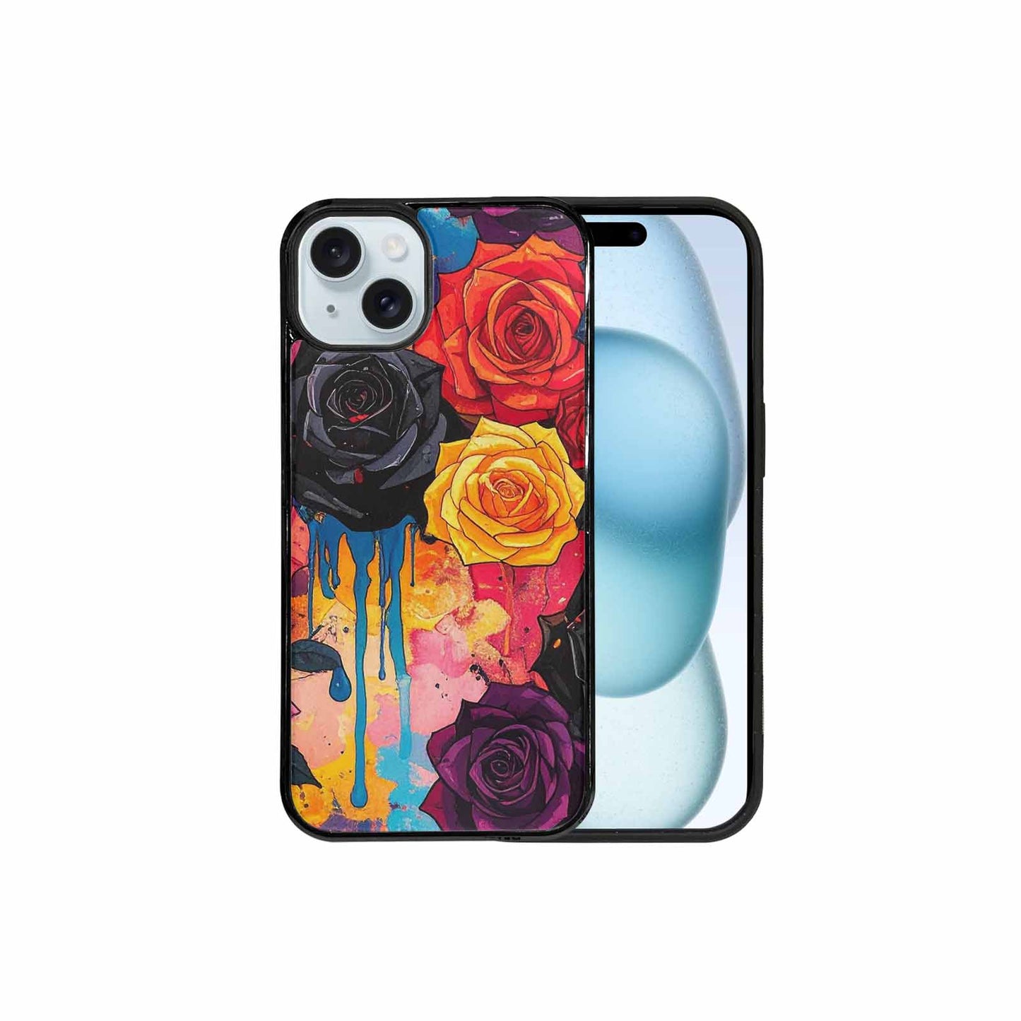 iPhone 15 Plus Case — Gothic Rose Gothic Roses Pattern Hundreds, Custom Designed Case Cover