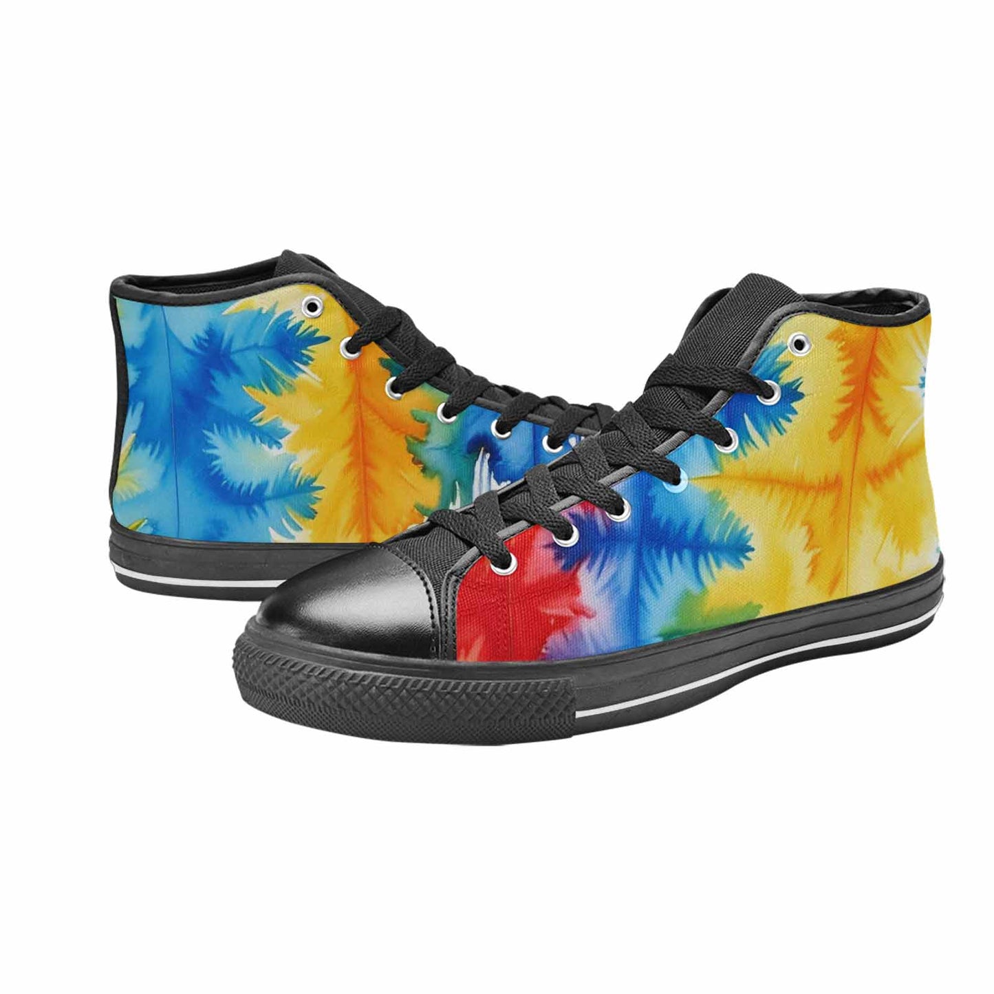 MEN'S Tie Dye Drip High Top Canvas Vivid Custom Shoes