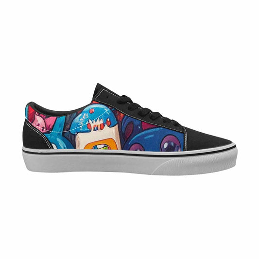 WOMEN'S Cartoon Monster Character Canvas Lace-Up Wallpaper Art Custom Sneakers