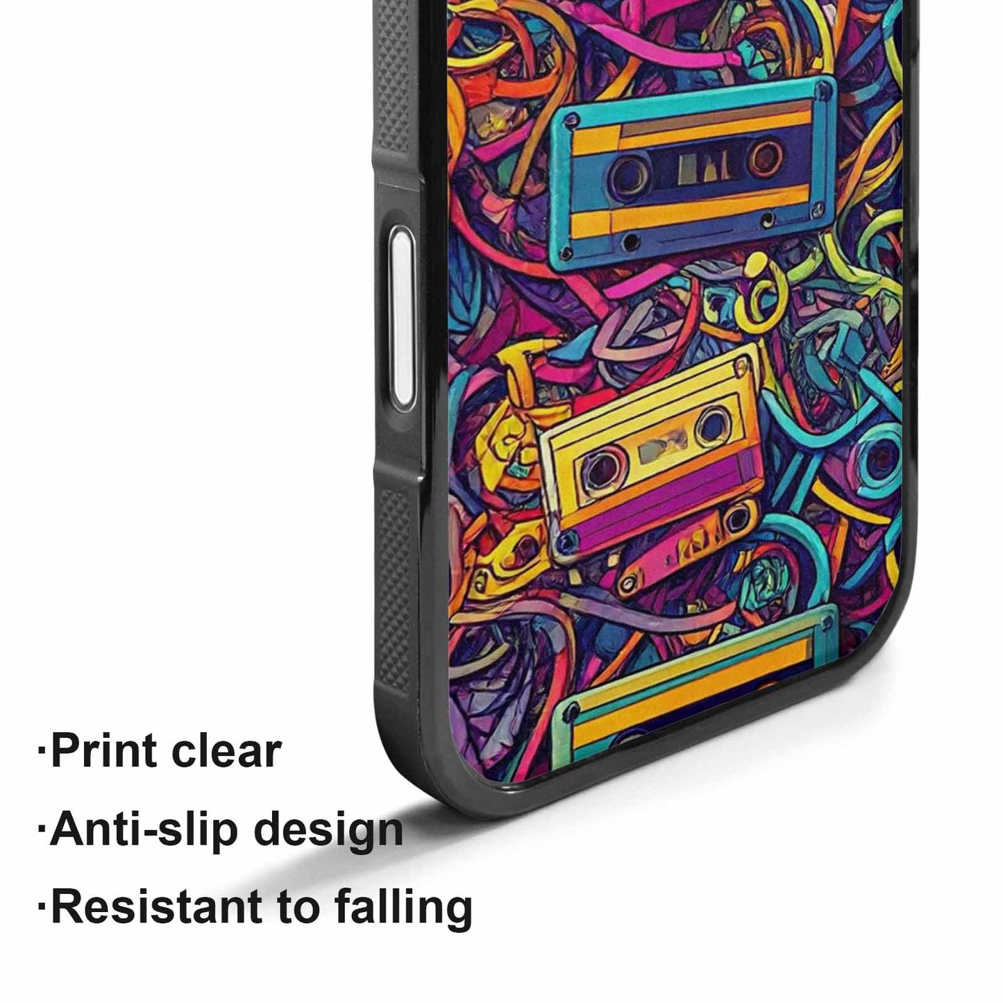 iPhone 17 Case — Retro Cassette Tape Pattern Retro Vintage, Custom Printed Phone Case