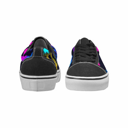WOMEN'S Leopard Print Neon Canvas Lace-Up Wallpaper Art Custom Sneakers