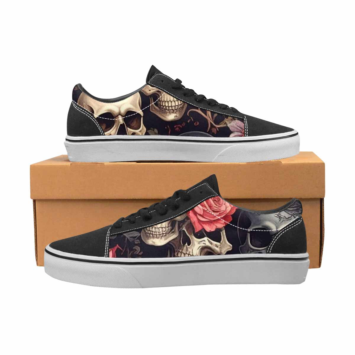 MEN'S Skulls - Roses Canvas Lace-Up Aesthetic Sneakers