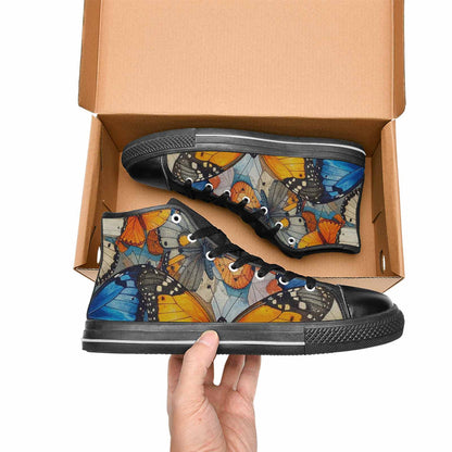 MEN'S Butterfly Wing High Top Canvas Cottagecore Custom Sneakers