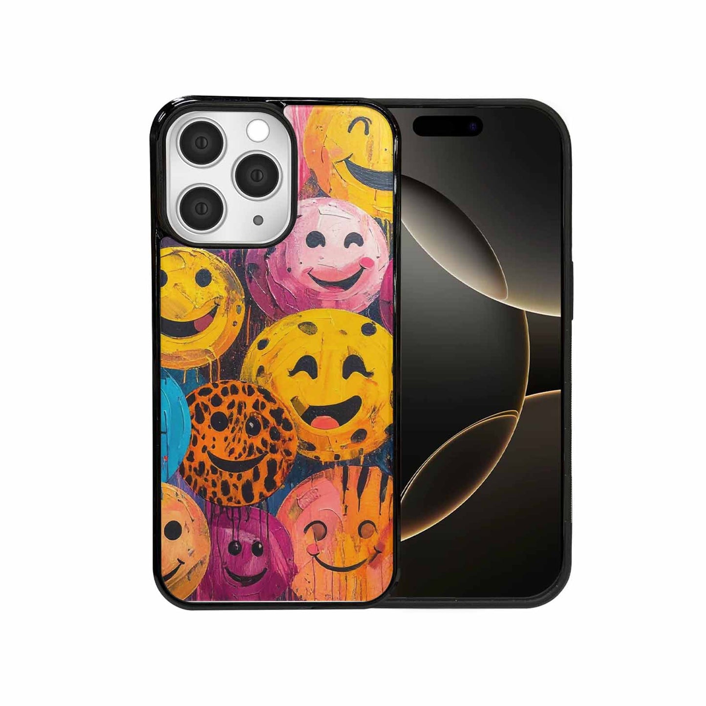 iPhone 15 Pro Max Case — Smiley Faces Animal Printsmile, Custom Phone Case