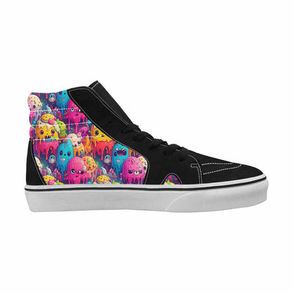 MEN'S Melting Ice Cream Monster High Top Canvas Kaleidoscope Sneakers
