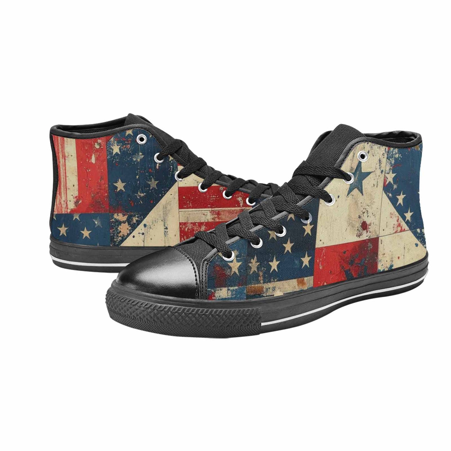 MEN'S American Flag Stars High Top Canvas Surreal Shoes