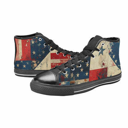 MEN'S American Flag Stars High Top Canvas Surreal Shoes