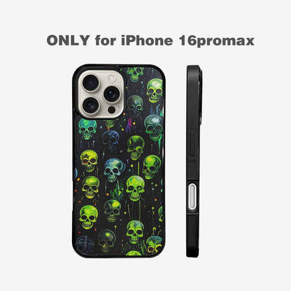 iPhone 16 Pro Max Case — Skeletons Neon Green Glowskele Egb, Custom Made Phone Cover