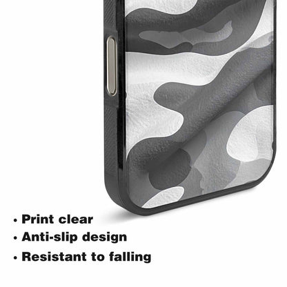 iPhone 16 Pro Max Case — Grey Camo Print, Personalized Phone Case
