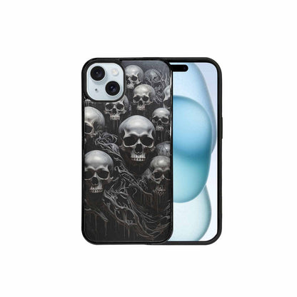 iPhone 15 Plus Case — Grey Dark Black And Grey Tones, Custom Designed Case Cover