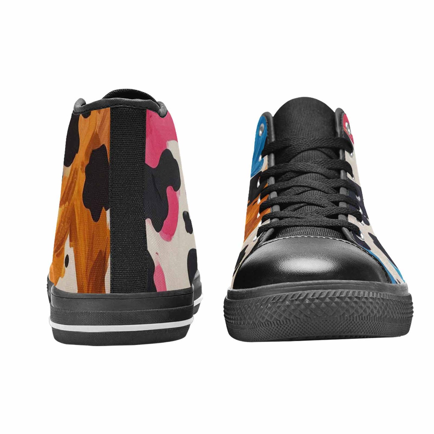 WOMEN'S Cow Animal Print High Top Canvas Vivid Shoes
