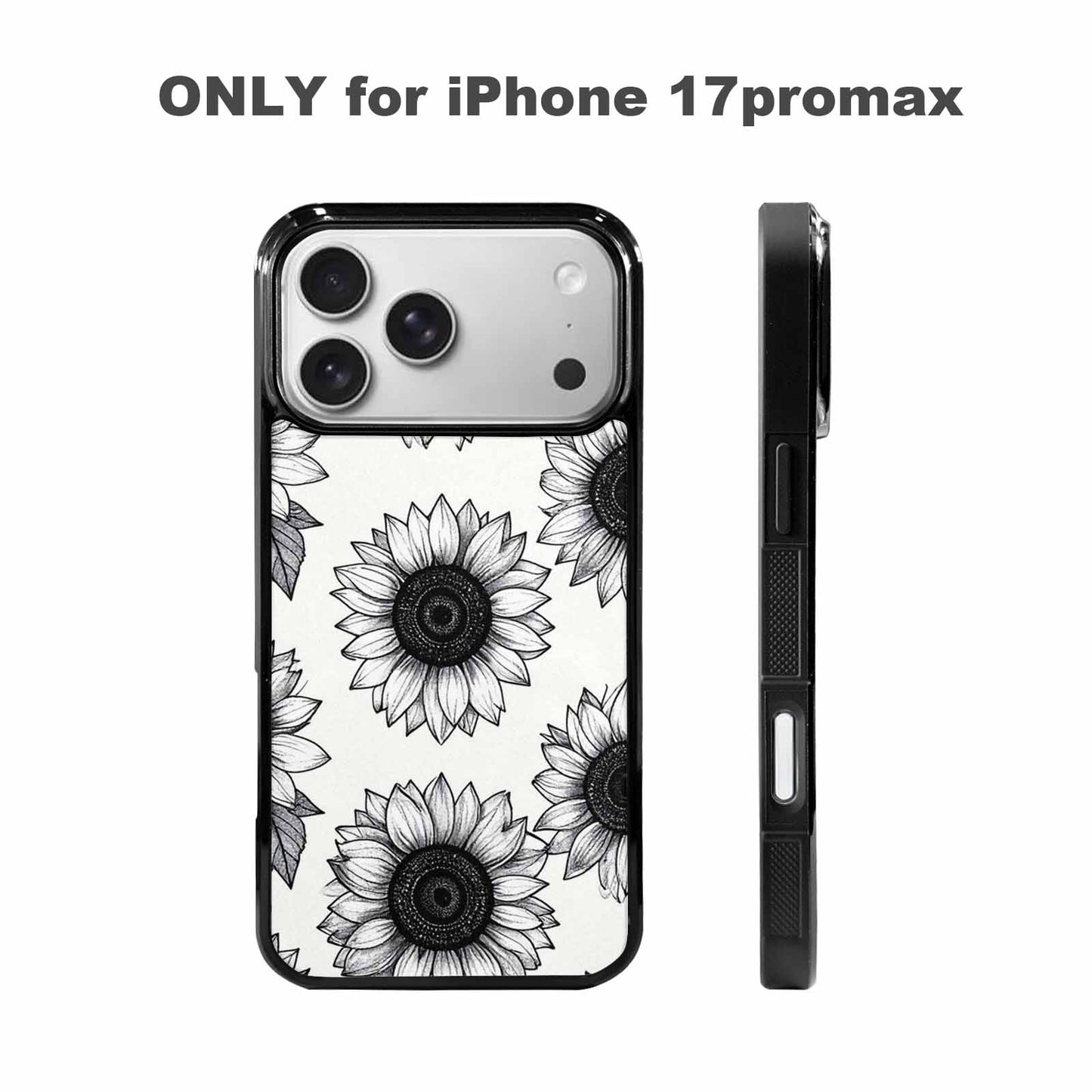 iPhone 17 Pro Max Case — Minimalist Black Line Art Floral, Unique Phone Case Design