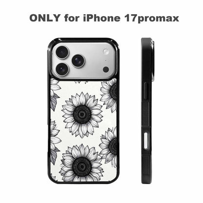 iPhone 17 Pro Max Case — Minimalist Black Line Art Floral, Unique Phone Case Design