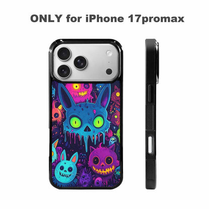 iPhone 17 Pro Max Case — Mixed Toxic Glow Creature Cartoon Cute, Custom Printed Phone Case