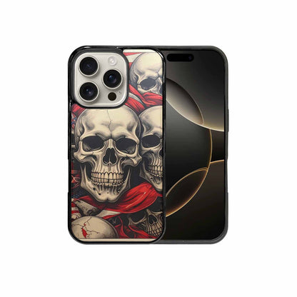 iPhone 16 Pro Case — Skull Dark Art Gothic Print, Custom Art Phone Cover