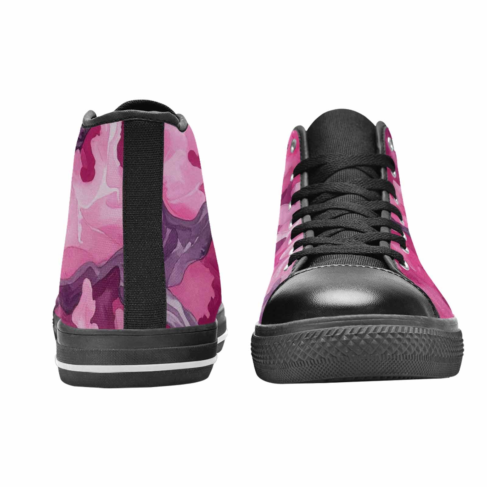WOMEN'S Military Camouflage Blotch High Top Canvas Neon Fantasy Custom Shoes