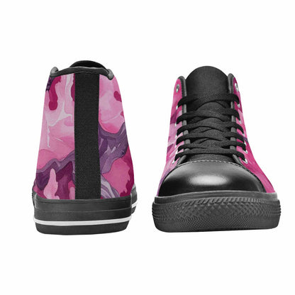 WOMEN'S Military Camouflage Blotch High Top Canvas Neon Fantasy Custom Shoes