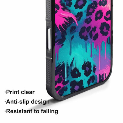 iPhone 17 Pro Case — Leopard Melting Neon Animal Print, Personalized Phone Case