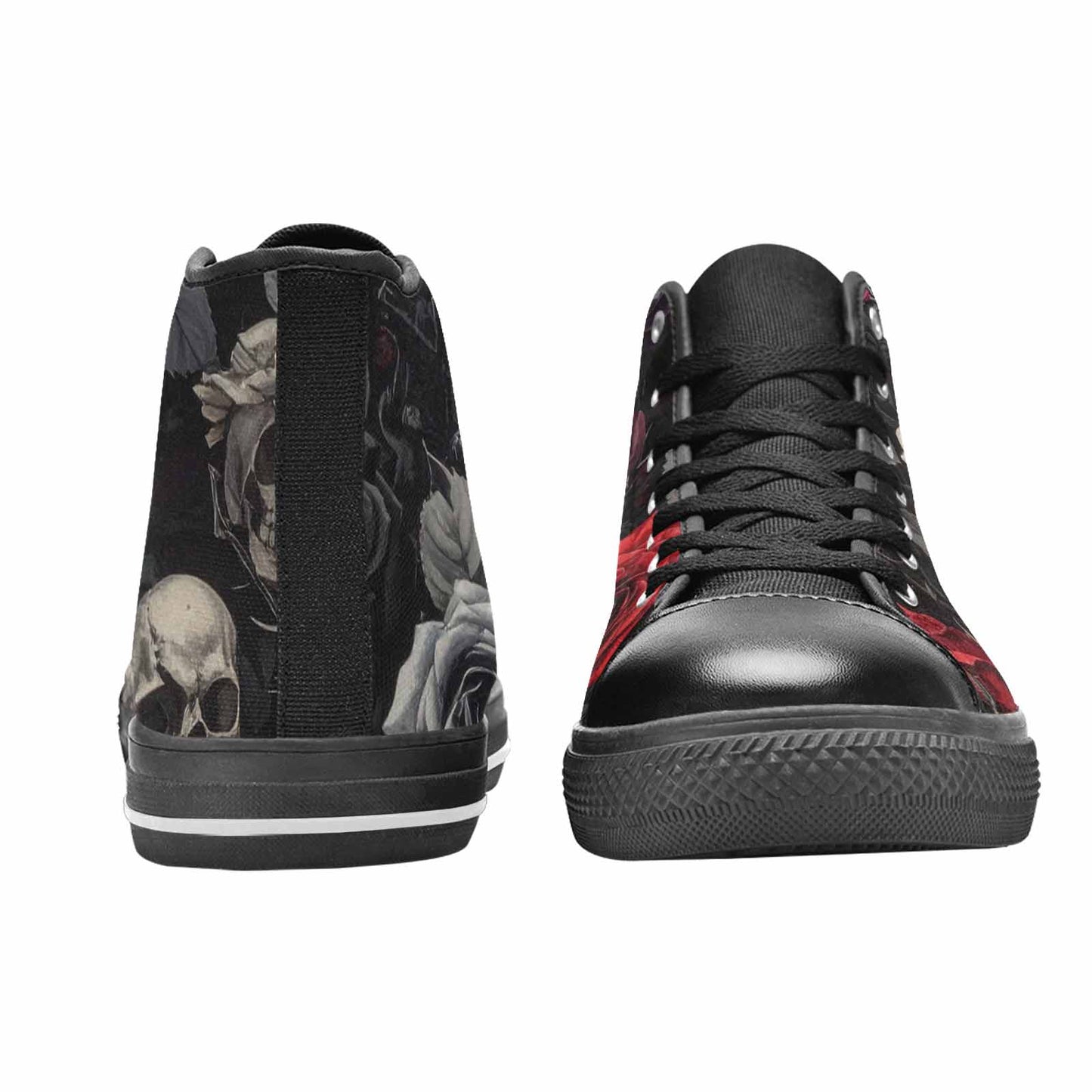 MEN'S Black Gothic Rose High Top Canvas Surreal Shoes