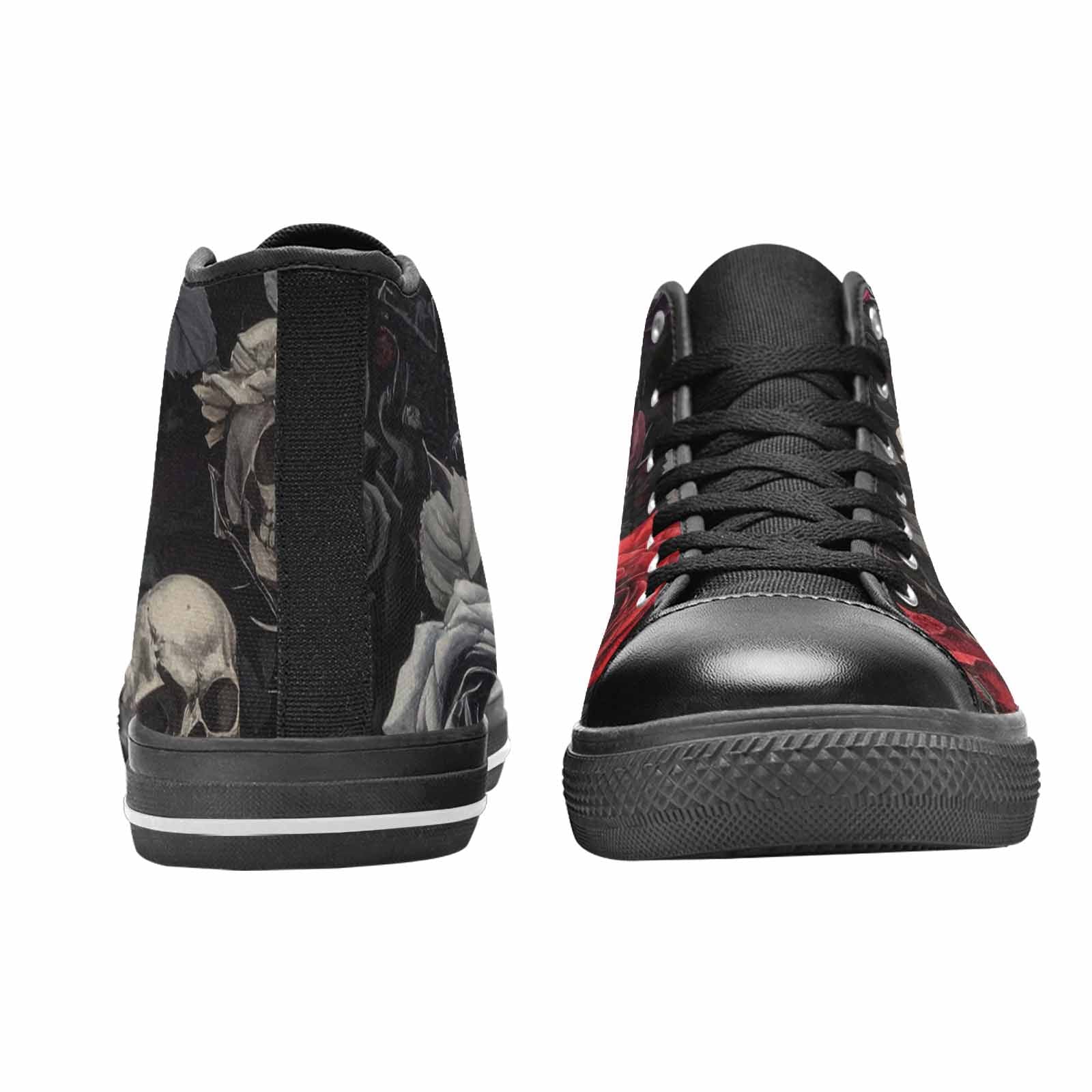MEN'S Black Gothic Rose High Top Canvas Surreal Shoes