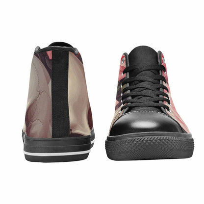 MEN'S Skulls Roses Soft Airbrush High Top Canvas Surreal Custom Sneakers