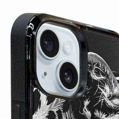iPhone 15 Plus Case — Leopard Print Black And White Style, Personalized Phone Case