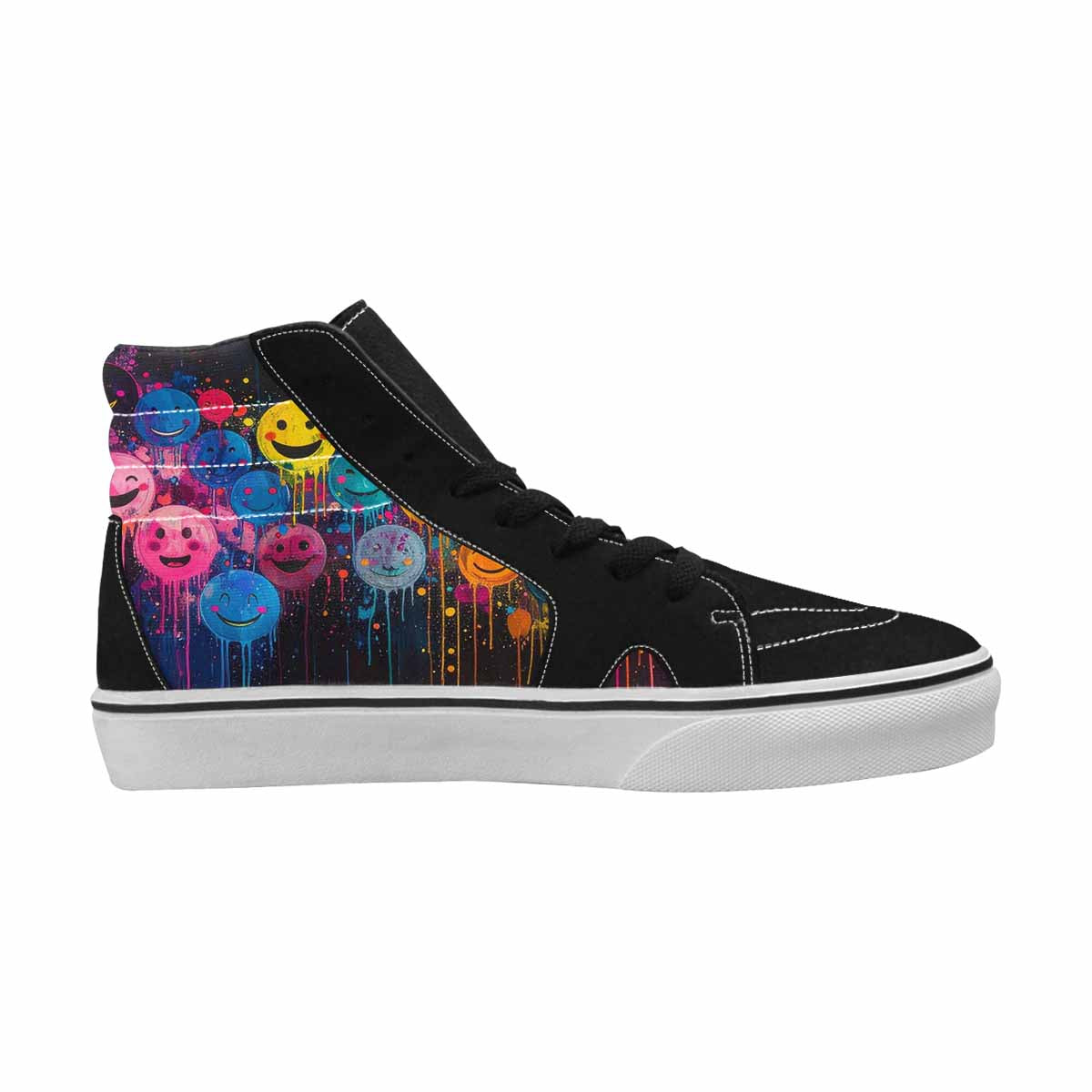 MEN'S Smiley Faces  Glow High Top Canvas Aesthetic Shoes