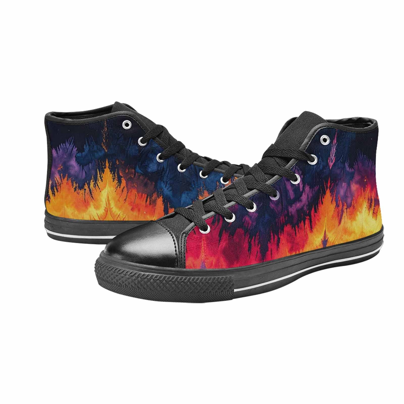 MEN'S Tie Dye Dark High Top Canvas Y2K Custom Sneakers