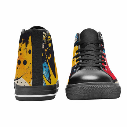 MEN'S Comic Book Halftone High Top Canvas Grunge Custom Sneakers