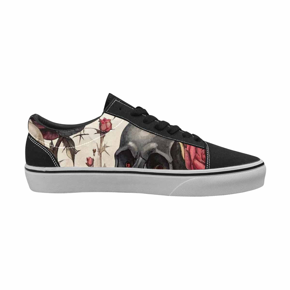 WOMEN'S Skulls - Roses Canvas Lace-Up Dark Academia Shoes