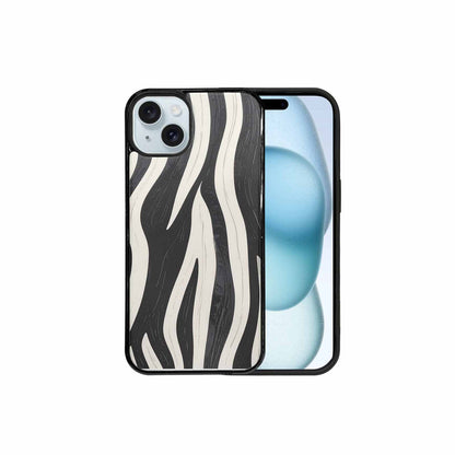 iPhone 15 Plus Case — Modern Zebra Stripe Print Crisp Black, Custom Made Phone Cover