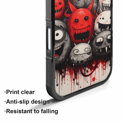 iPhone 17 Case — Black &amp; Red Ink Cartoon Cute, Custom Printed Phone Case