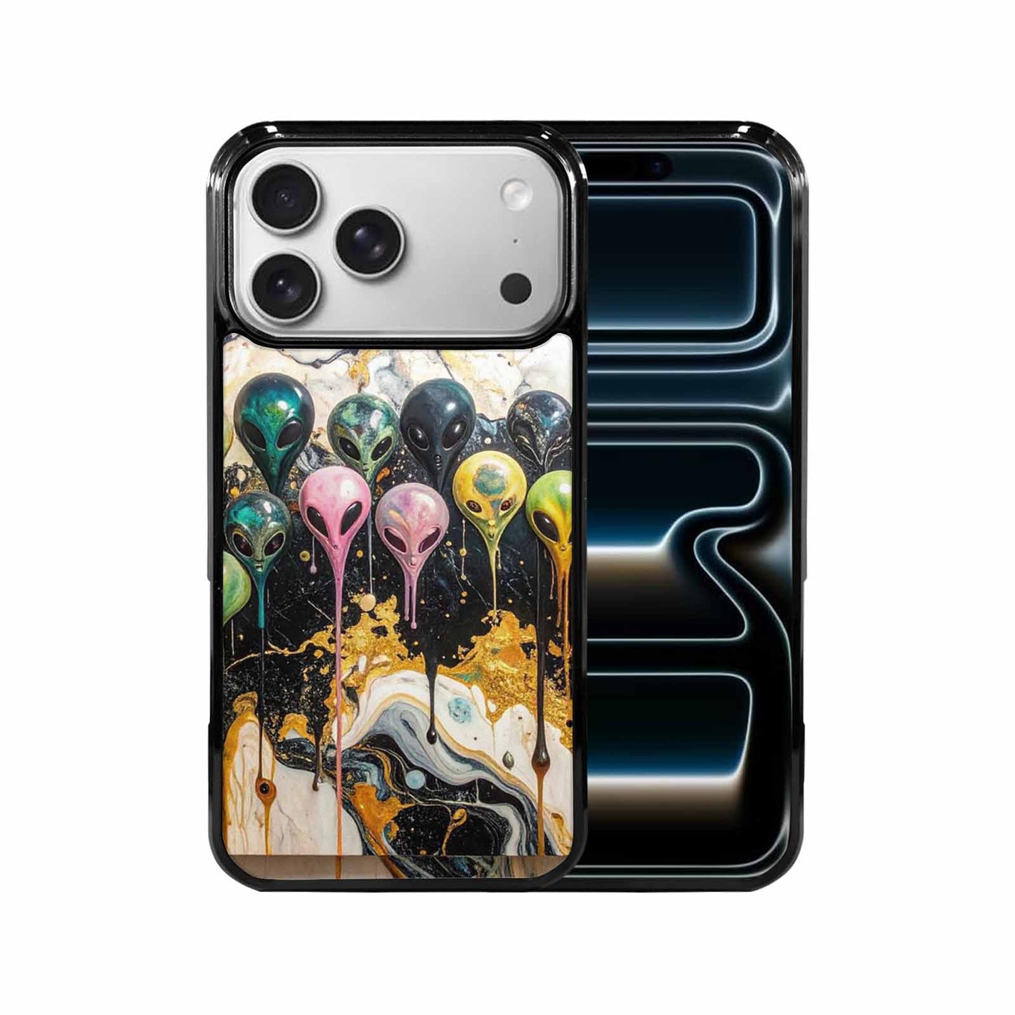 iPhone 17 Pro Max Case — Aliens Marblemelting Aliens Pa Alien Scifi, Custom Phone Case
