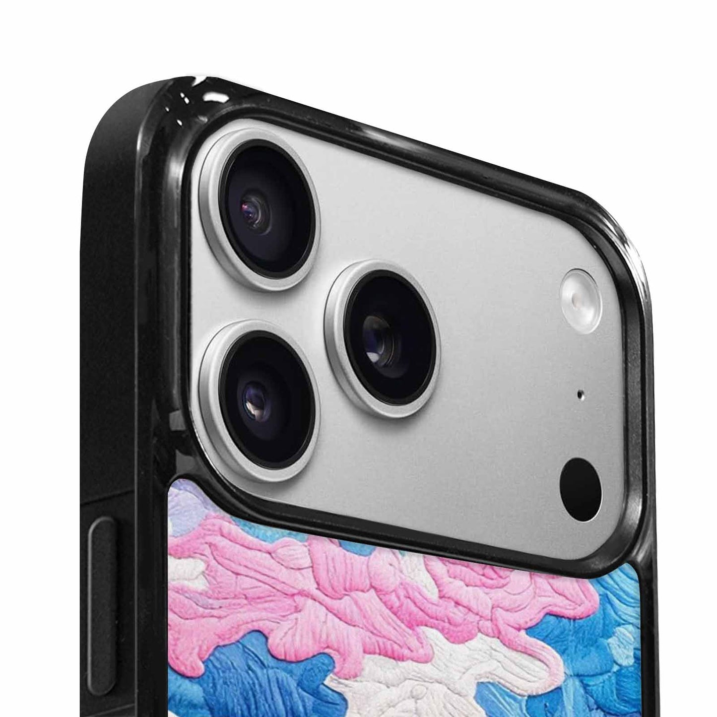 iPhone 17 Pro Case — Vivid Camo Transgender Pride Camo, Unique Phone Case Design