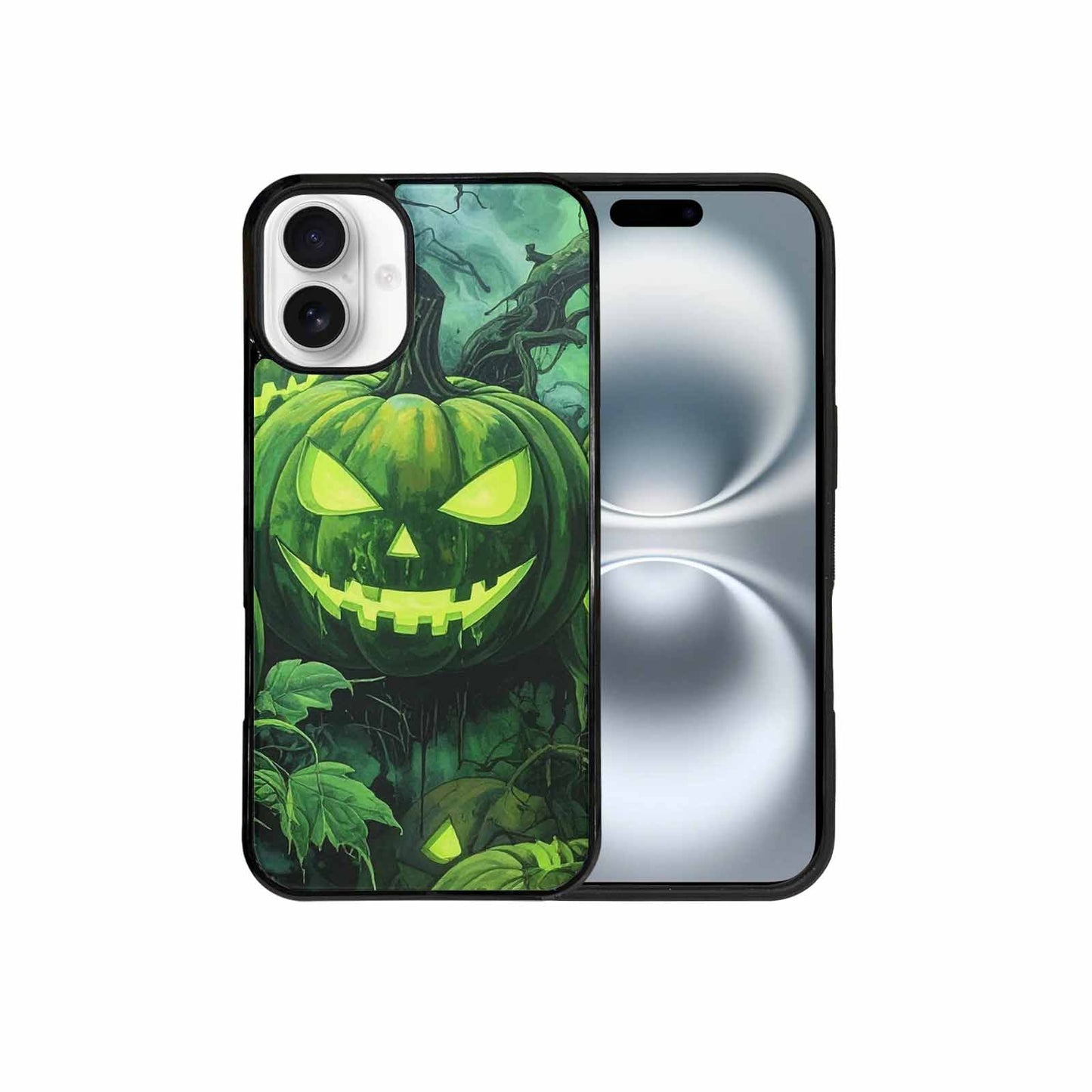 iPhone 16 Plus Case — Halloween Glowing Jackolantern, Personalized Phone Case