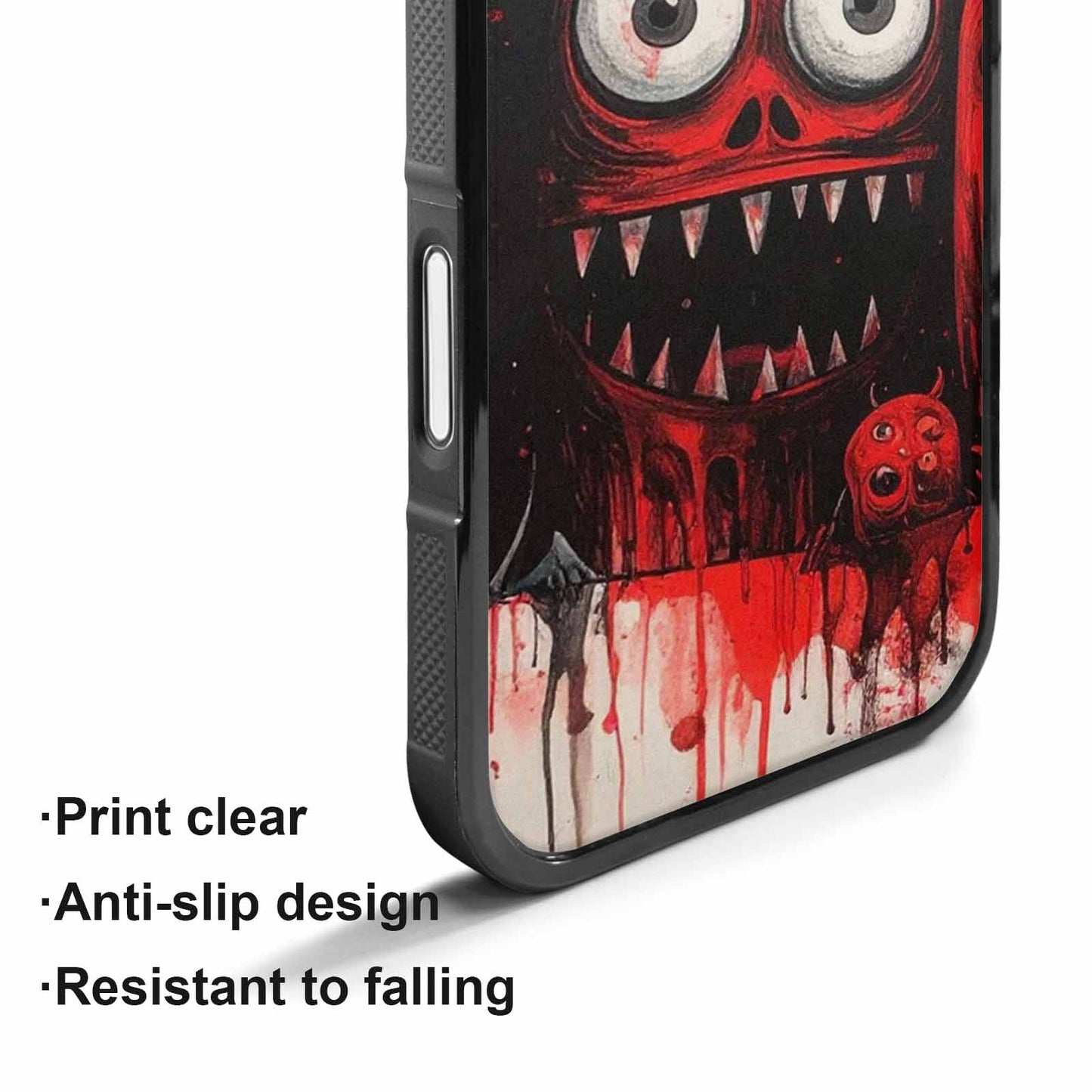 iPhone 17 Case — Black &amp; Red Ink Cartoon Cute, Customized Protective Case