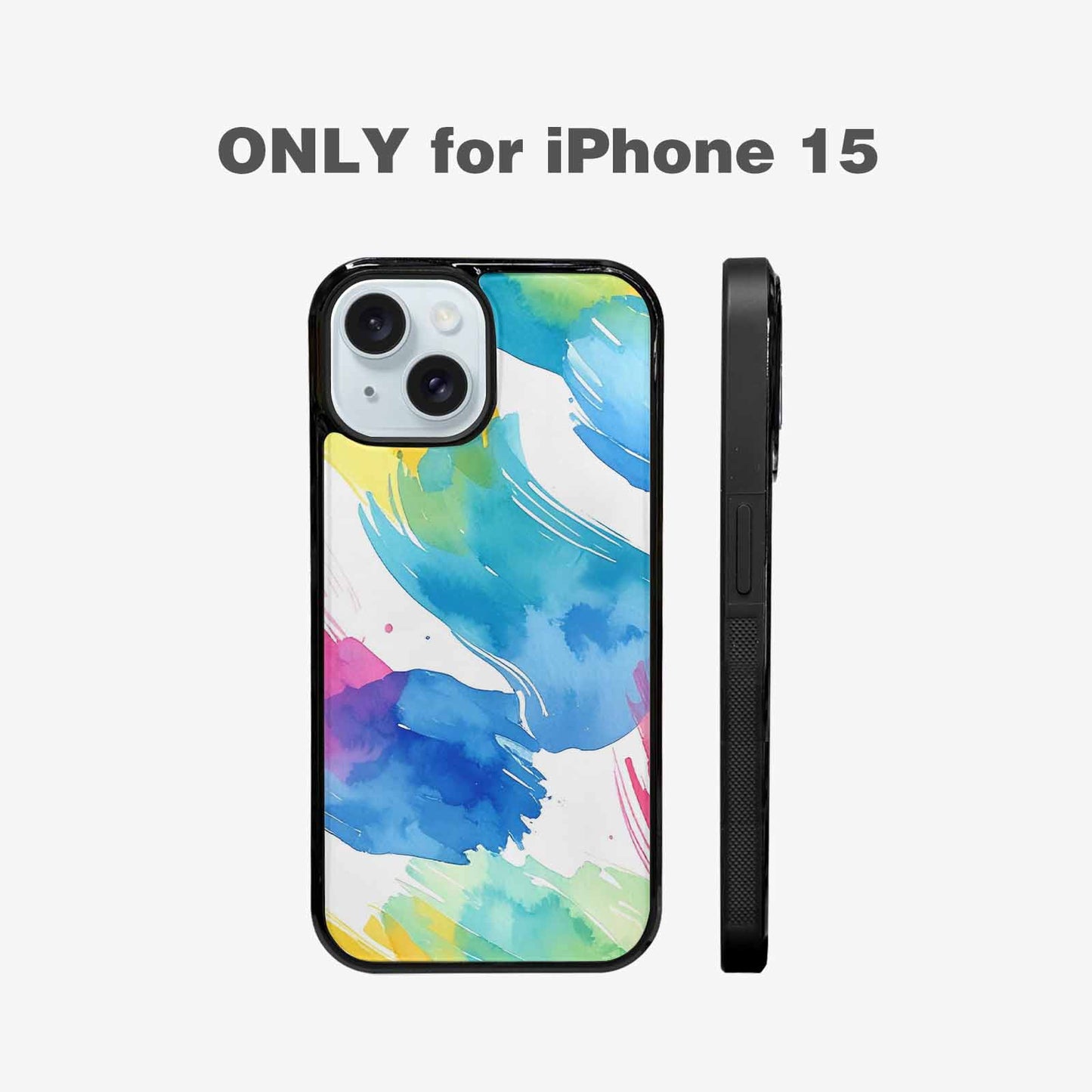 iPhone 15 Case — Trans Strong Watercolor Seamless Pattern Vibrant, Unique Phone Case Design