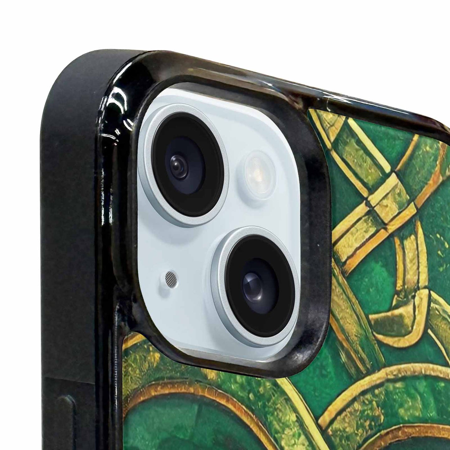 iPhone 15 Plus Case — Irish Celtic Knot Pattern Shamrocks Seamless, Personalized Phone Case