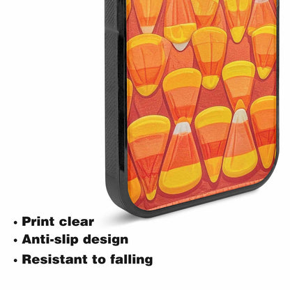 iPhone 15 Plus Case — Candy Corn Shapes In Bright Orange, Custom Art Phone Cover