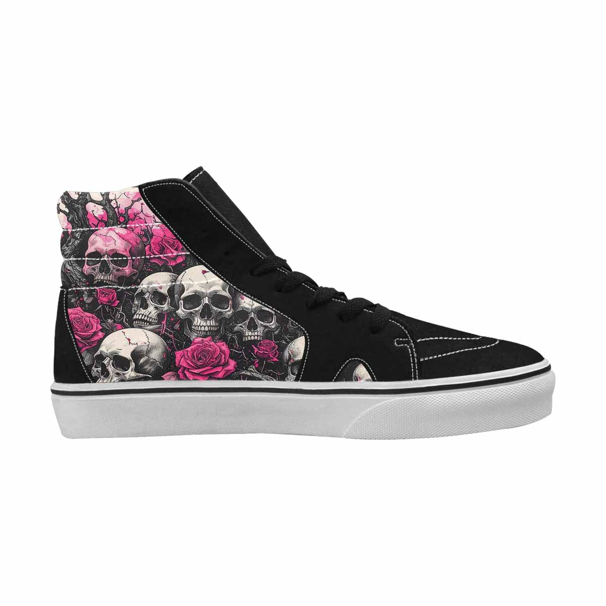 MEN'S Skull Roses High Top Canvas Surreal Custom Shoes