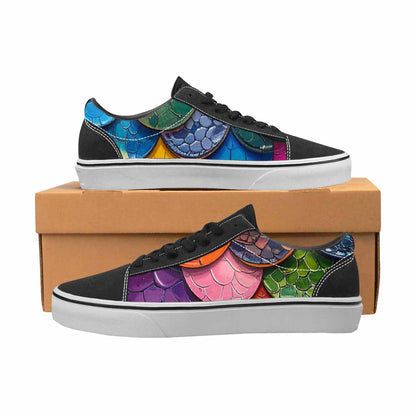 WOMEN'S Reptile Scale Lace-Up Canvas Vibrant Chaos Sneakers
