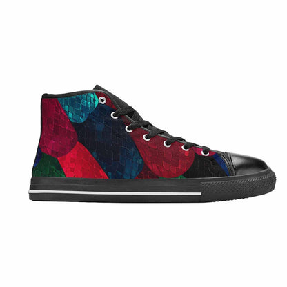 WOMEN'S Dark Snake Print High Top Canvas Y2K Shoes