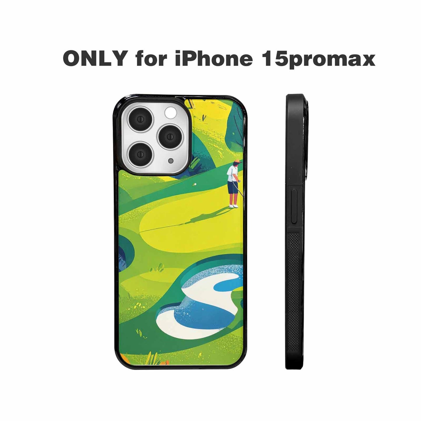 iPhone 15 Pro Max Case — Golf Cartoon Art Pattern, Unique Phone Case Design