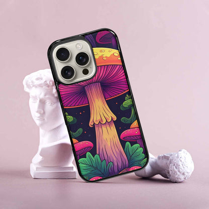 iPhone 16 Pro Case — Psychedelic Mushroom Cartoon Pattern, Personalized Phone Case