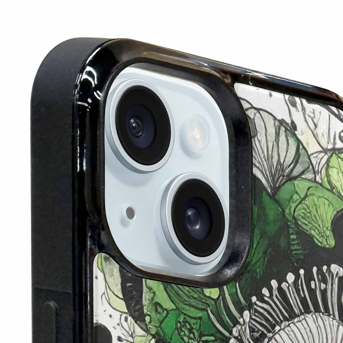 iPhone 15 Case — Sea Creature Burst Black Green Ink, Custom Print Case Cover