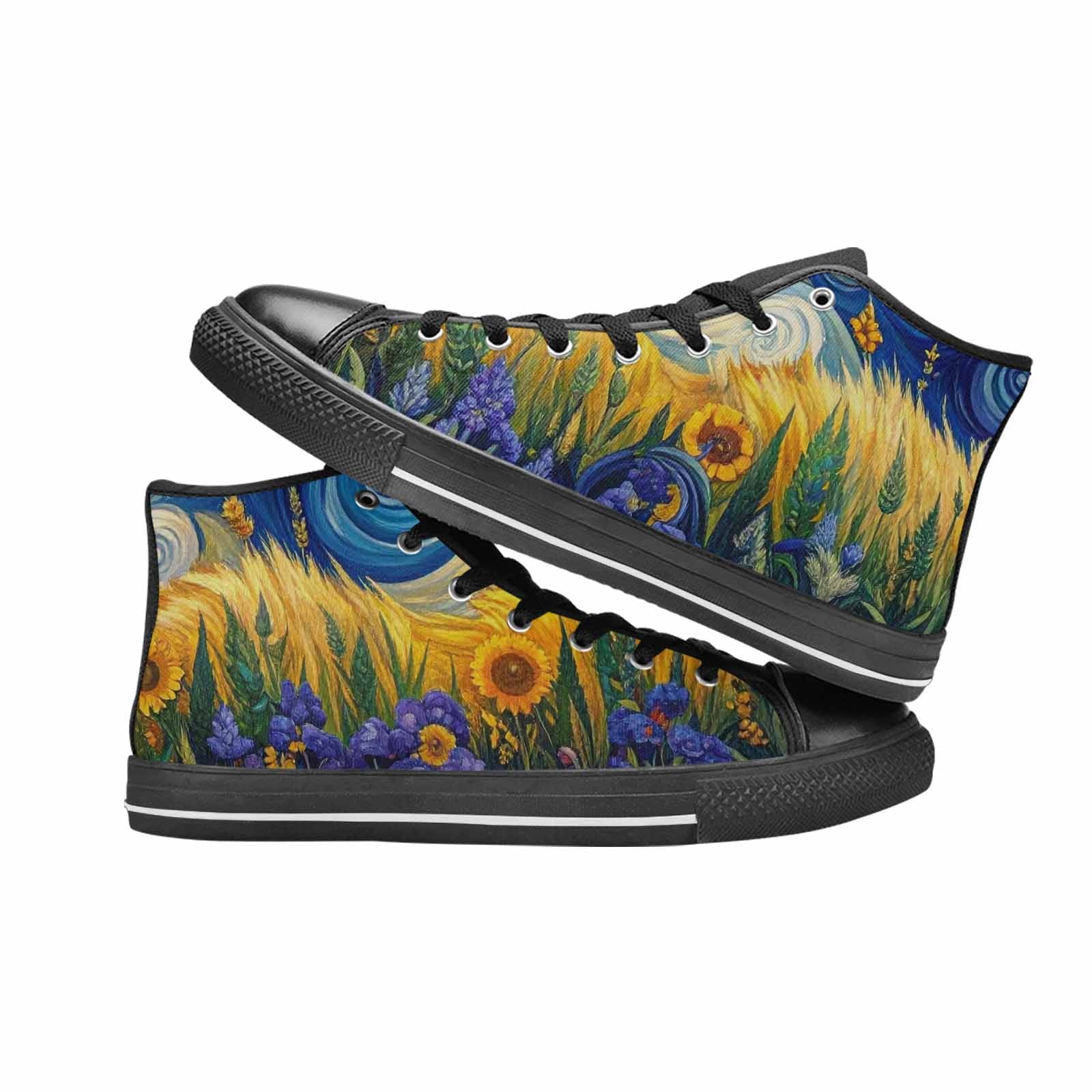 MEN'S Van Gogh-Style Swirl High Top Canvas Cottagecore Custom Shoes