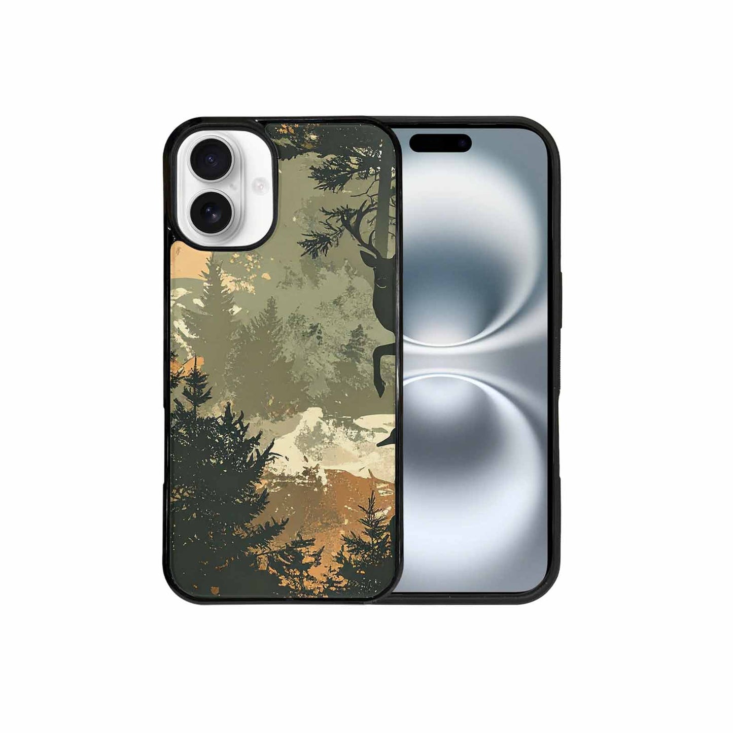 iPhone 16 Plus Case — Hunting Camouflage Pattern With Deer And, Custom Phone Case