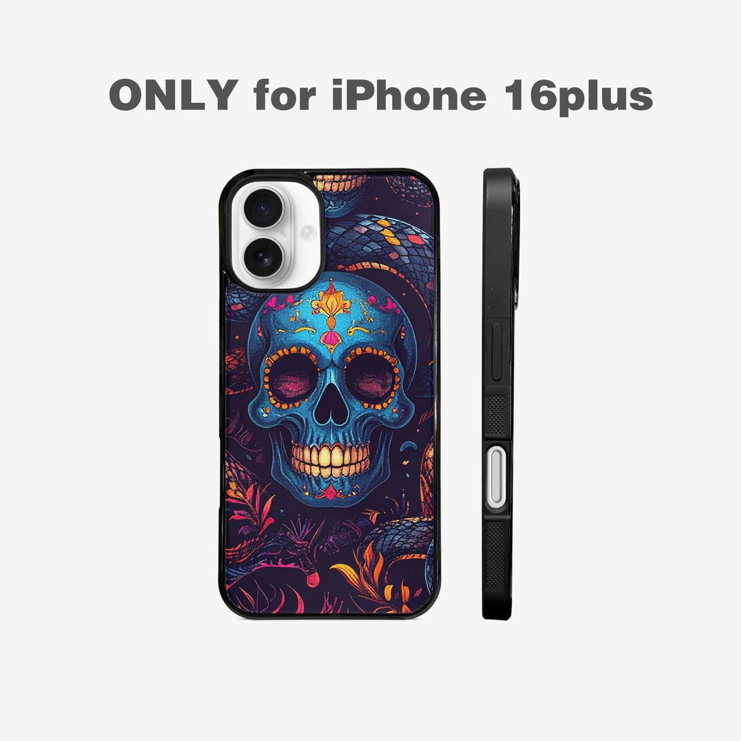 iPhone 16 Plus Case — Snake Skulls Print Custom, Personalized Phone Case