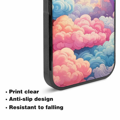 iPhone 15 Plus Case — Cloud And Rainbow Burst Pattern Hundreds, Customized Protective Case