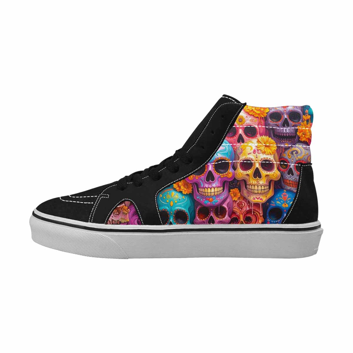MEN'S Sugar Skulls Melting Sugar High Top Canvas Kaleidoscope Sneakers